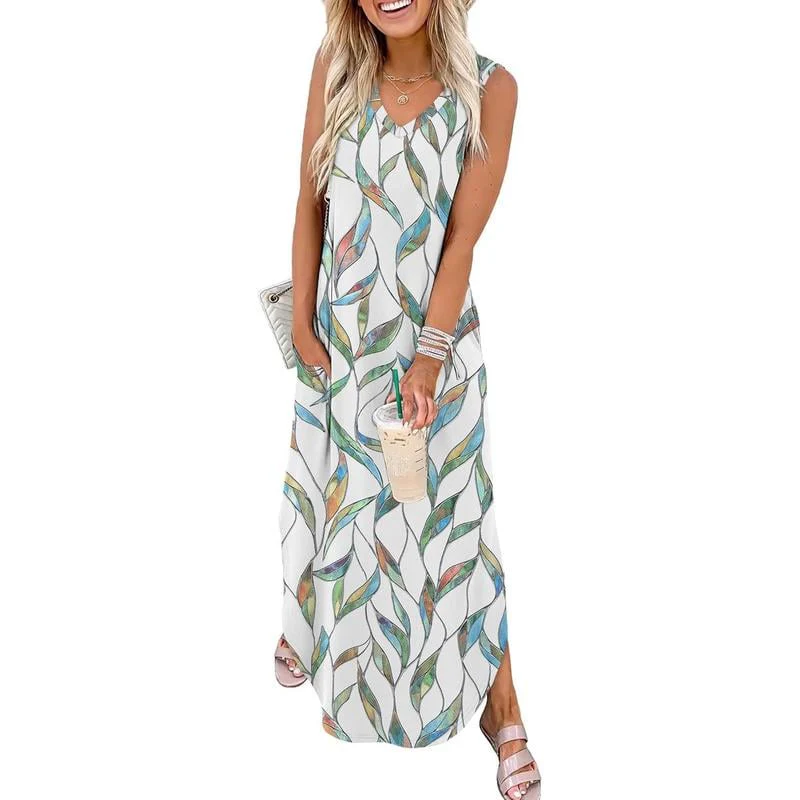 📢🌞 Subvention limitée en été-71% de réduction 🌷 Robes d'été Robe Maxi Vacances Plage Robes de soleil avec poches - Image 9