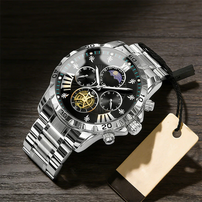 📢📢60 % de réduction !!! 🎅【🎁Le Cadeau de Noël🎁】Montre quartz lumineuse et étanche pour homme avec roue à ailettes - Image 10