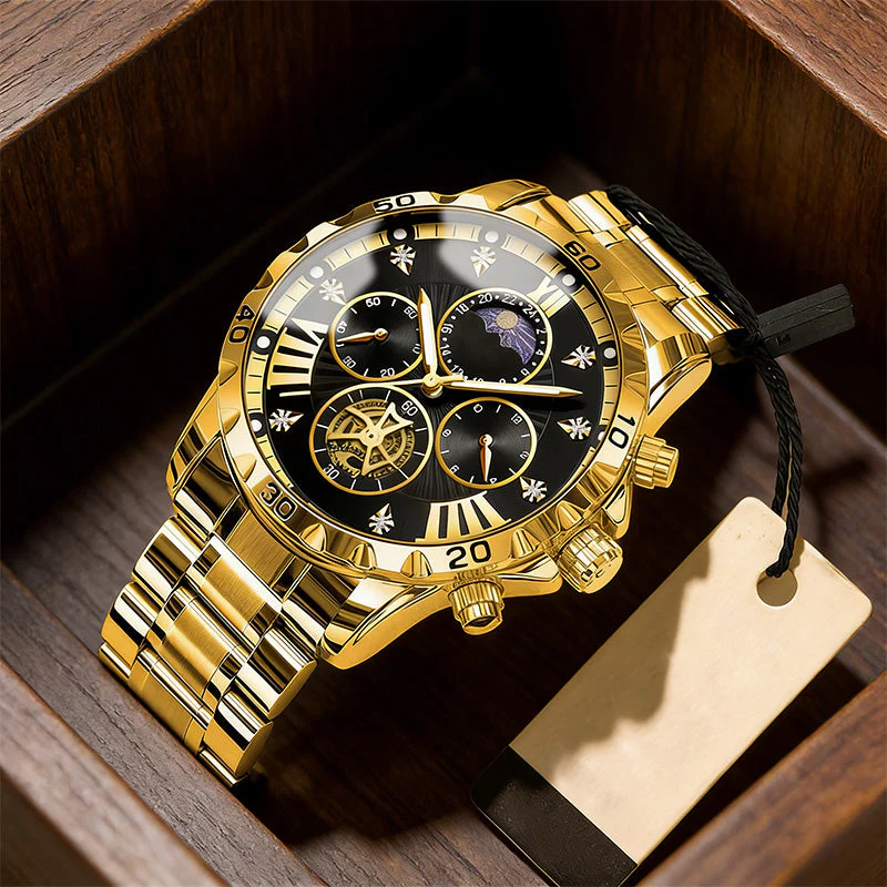 📢📢60 % de réduction !!! 🎅【🎁Le Cadeau de Noël🎁】Montre quartz lumineuse et étanche pour homme avec roue à ailettes - Image 13