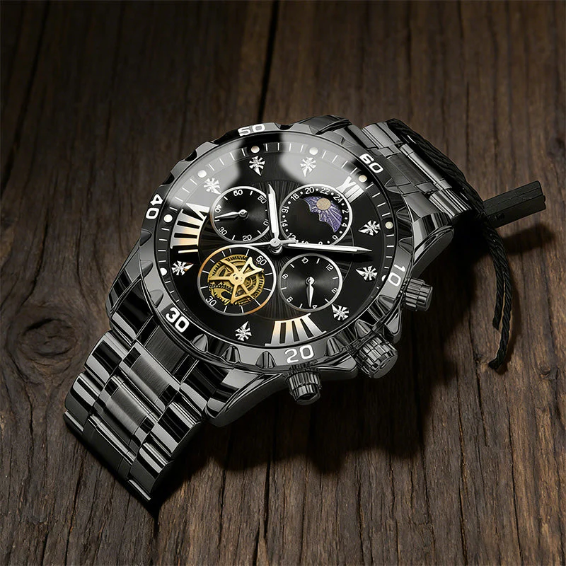 📢📢60 % de réduction !!! 🎅【🎁Le Cadeau de Noël🎁】Montre quartz lumineuse et étanche pour homme avec roue à ailettes - Image 14