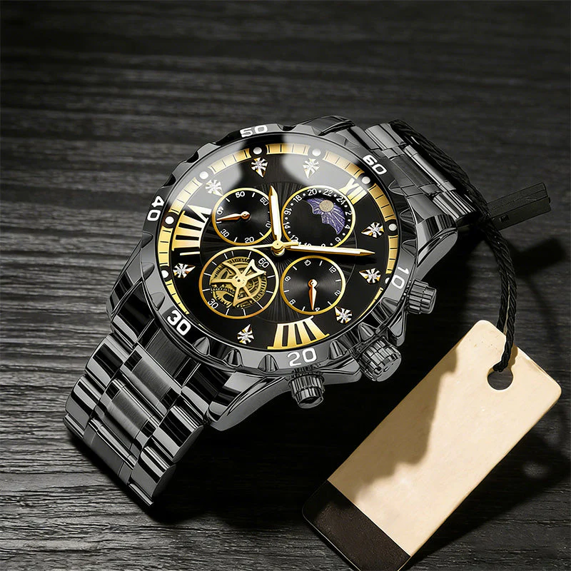 📢📢60 % de réduction !!! 🎅【🎁Le Cadeau de Noël🎁】Montre quartz lumineuse et étanche pour homme avec roue à ailettes - Image 15