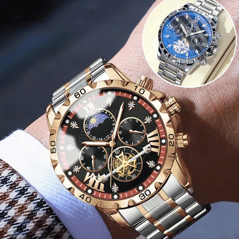 📢📢60 % de réduction !!! 🎅【🎁Le Cadeau de Noël🎁】Montre quartz lumineuse et étanche pour homme avec roue à ailettes - Image 2