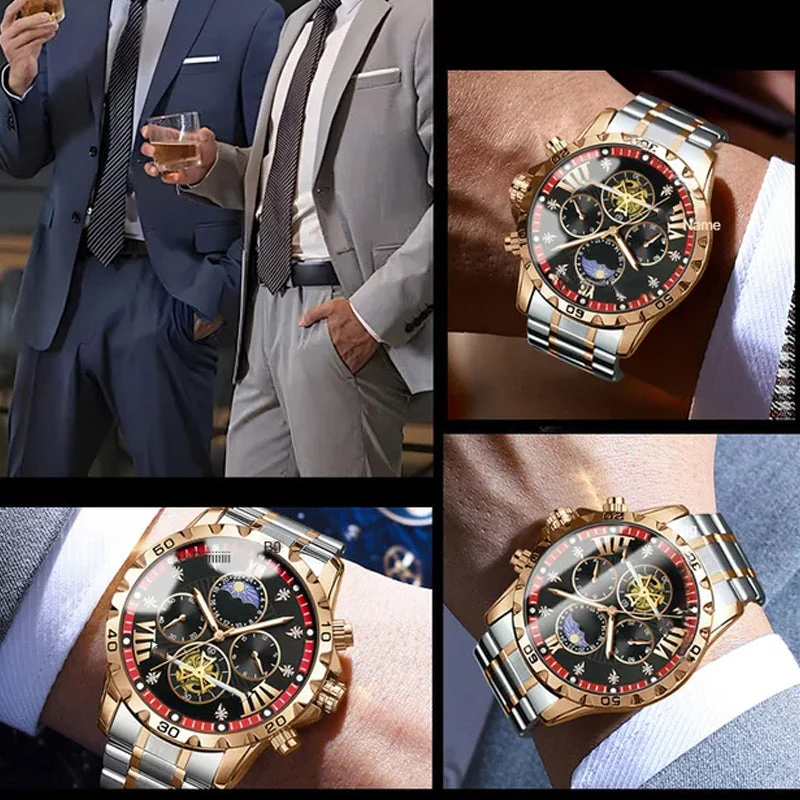 📢📢60 % de réduction !!! 🎅【🎁Le Cadeau de Noël🎁】Montre quartz lumineuse et étanche pour homme avec roue à ailettes - Image 5