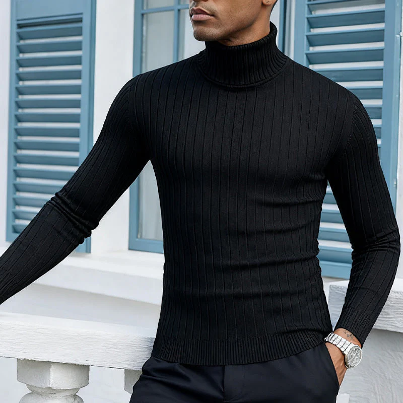 📢📢55% de réduction !! ⏰Pull à col roulé côtelé pour homme