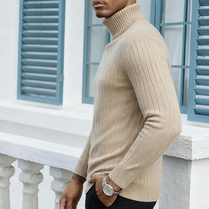 📢📢55% de réduction !! ⏰Pull à col roulé côtelé pour homme - Image 10