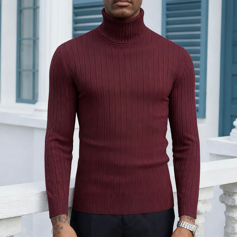 📢📢55% de réduction !! ⏰Pull à col roulé côtelé pour homme - Image 4