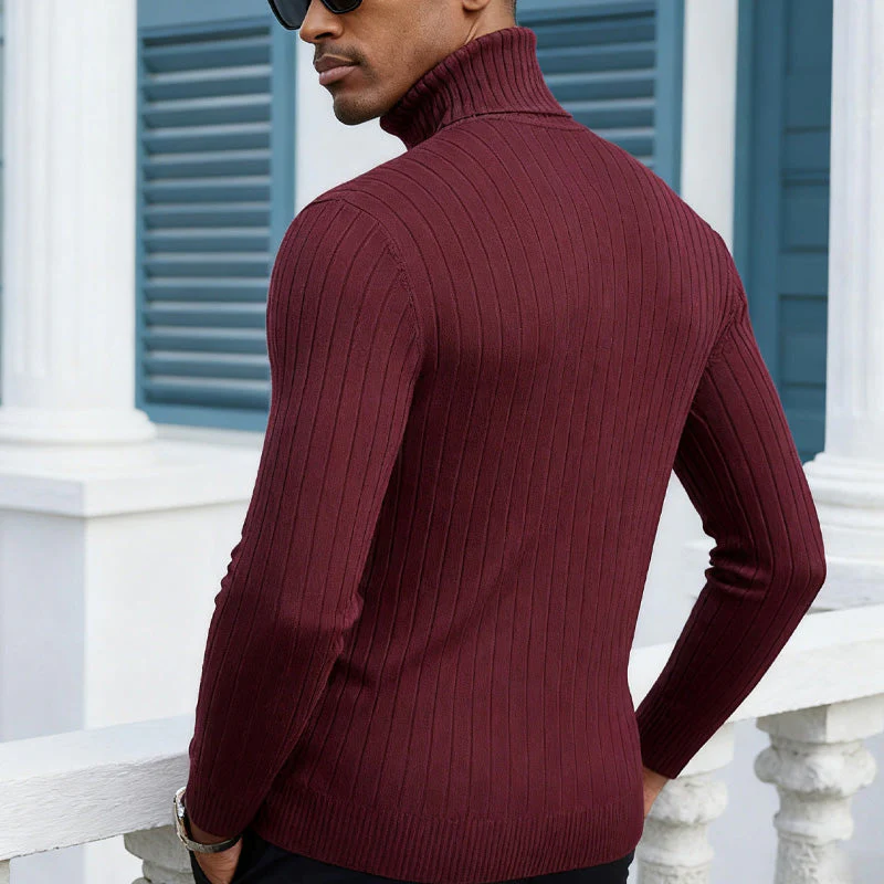 📢📢55% de réduction !! ⏰Pull à col roulé côtelé pour homme - Image 5
