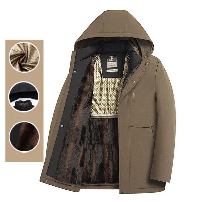 📢65% de réduction!!!📍Manteau thermique d'hiver pour homme avec parka à capuche épaisse - Image 3