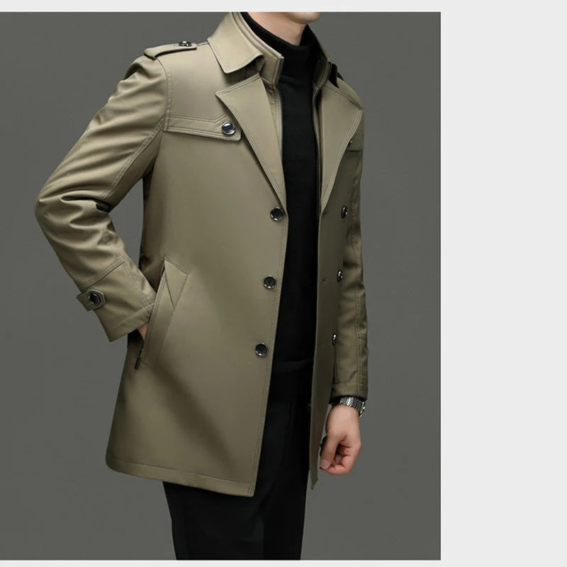 📢📢60% DE RÉDUCTION !!! ✨Trench-coat mi-long pour homme avec doublure amovible - Image 2