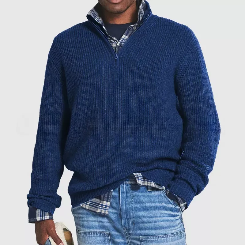 👔Pull zippé décontracté pour homme🚆Tricot lisse anti-bouloches, coupe ajustée et extensible pour plus de confort (lavable en machine) - Image 6