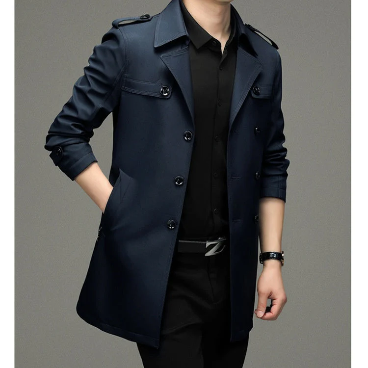 Veste Coupe-Vent Double Boutonnée pour Hommes - Image 7