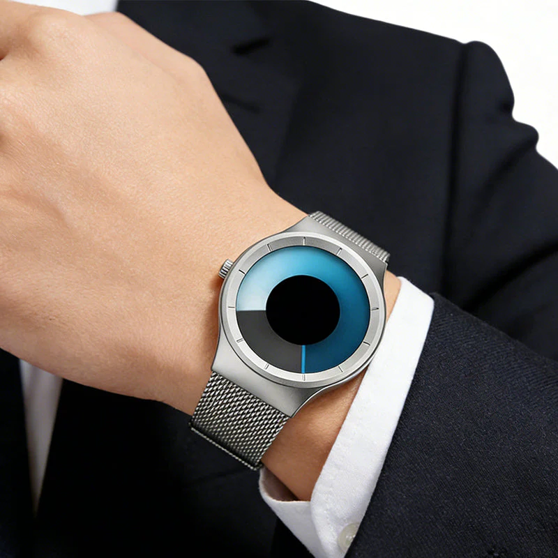 Montre quartz minimaliste imperméable sans aiguilles pour homme - Image 6