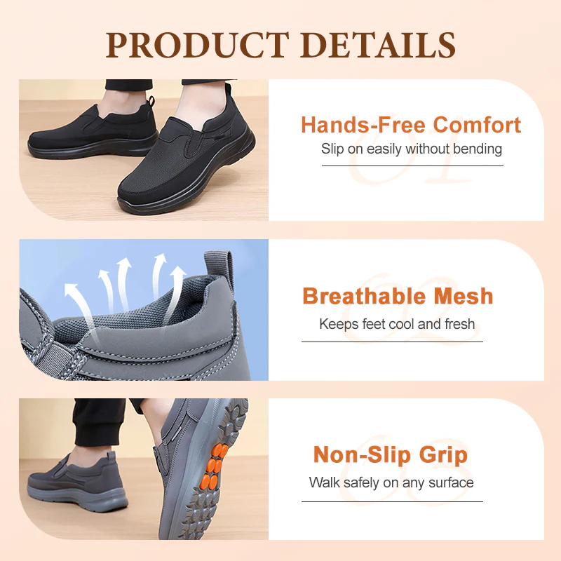 📢📢60% DE RÉDUCTION !!! ✨Baskets orthopédiques respirantes à enfiler pour hommes - Image 5