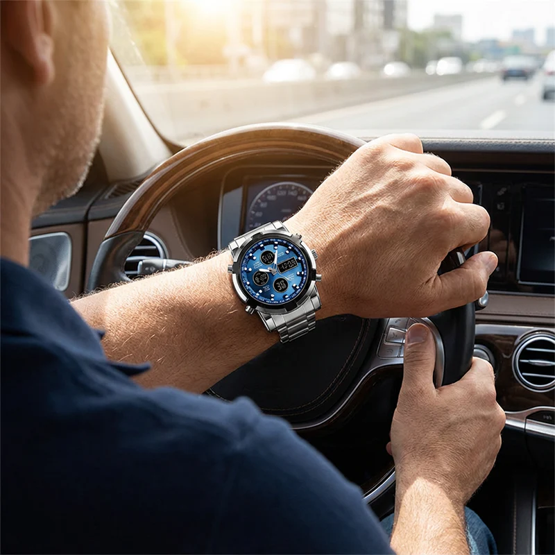 📢📢50 %  DE RÉDUCTION !! ⏰Montres analogiques-numériques militaires étanches pour hommes - Image 3