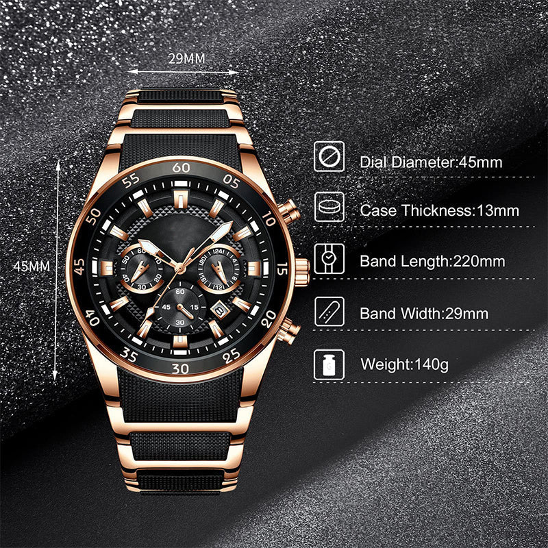 âRemise de 60% de la valeurđ„Montre Ă quartz multifonctionnelle Ă©tanche pour hommes - Image 3