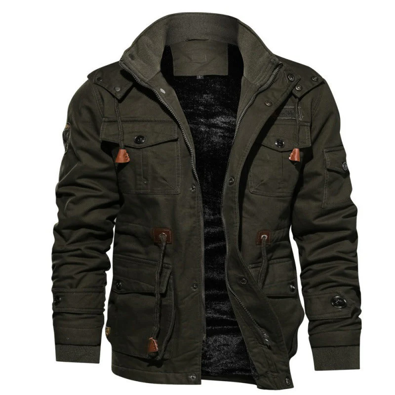 📢📢50% DE RÉDUCTION !!! ✨Veste Militaire Hiver Homme - 100% Coton, 7 Poches, Capuche Amovible, Idéal pour Activités Extérieures 🧥❄️ - Image 11