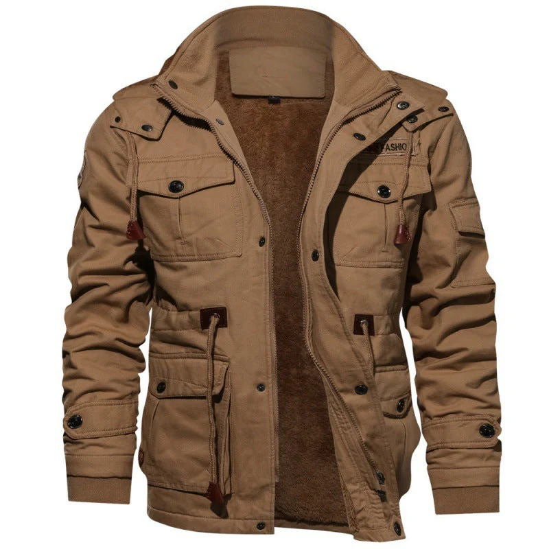 📢📢50% DE RÉDUCTION !!! ✨Veste Militaire Hiver Homme - 100% Coton, 7 Poches, Capuche Amovible, Idéal pour Activités Extérieures 🧥❄️ - Image 2
