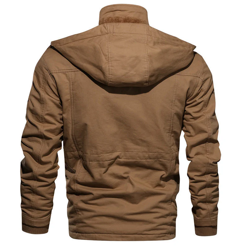 📢📢50% DE RÉDUCTION !!! ✨Veste Militaire Hiver Homme - 100% Coton, 7 Poches, Capuche Amovible, Idéal pour Activités Extérieures 🧥❄️ - Image 4