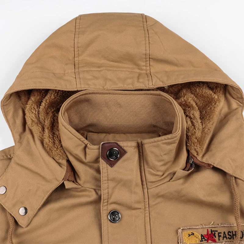 📢📢50% DE RÉDUCTION !!! ✨Veste Militaire Hiver Homme - 100% Coton, 7 Poches, Capuche Amovible, Idéal pour Activités Extérieures 🧥❄️ - Image 8