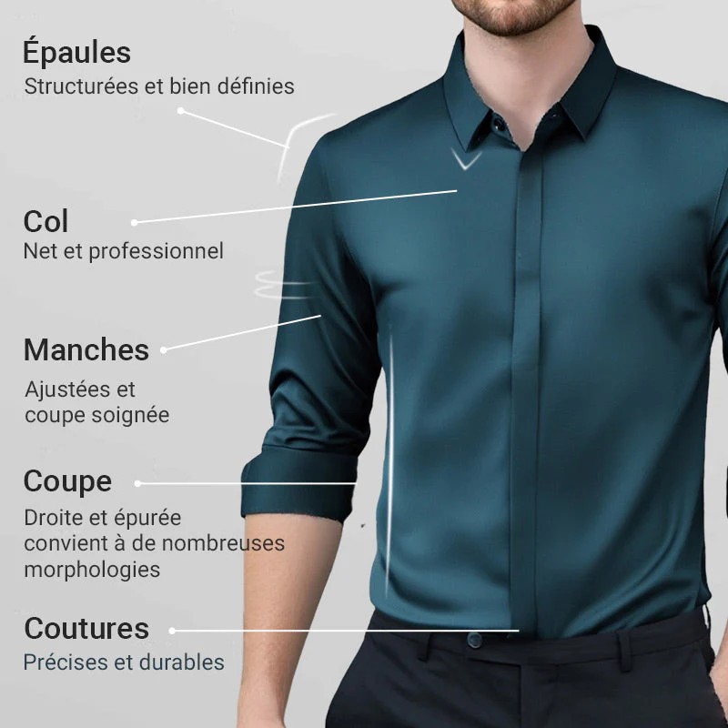 📢📢50 % de réduction !!!✨Chemise Habillée Extensible Infroissable pour Hommes - Image 5