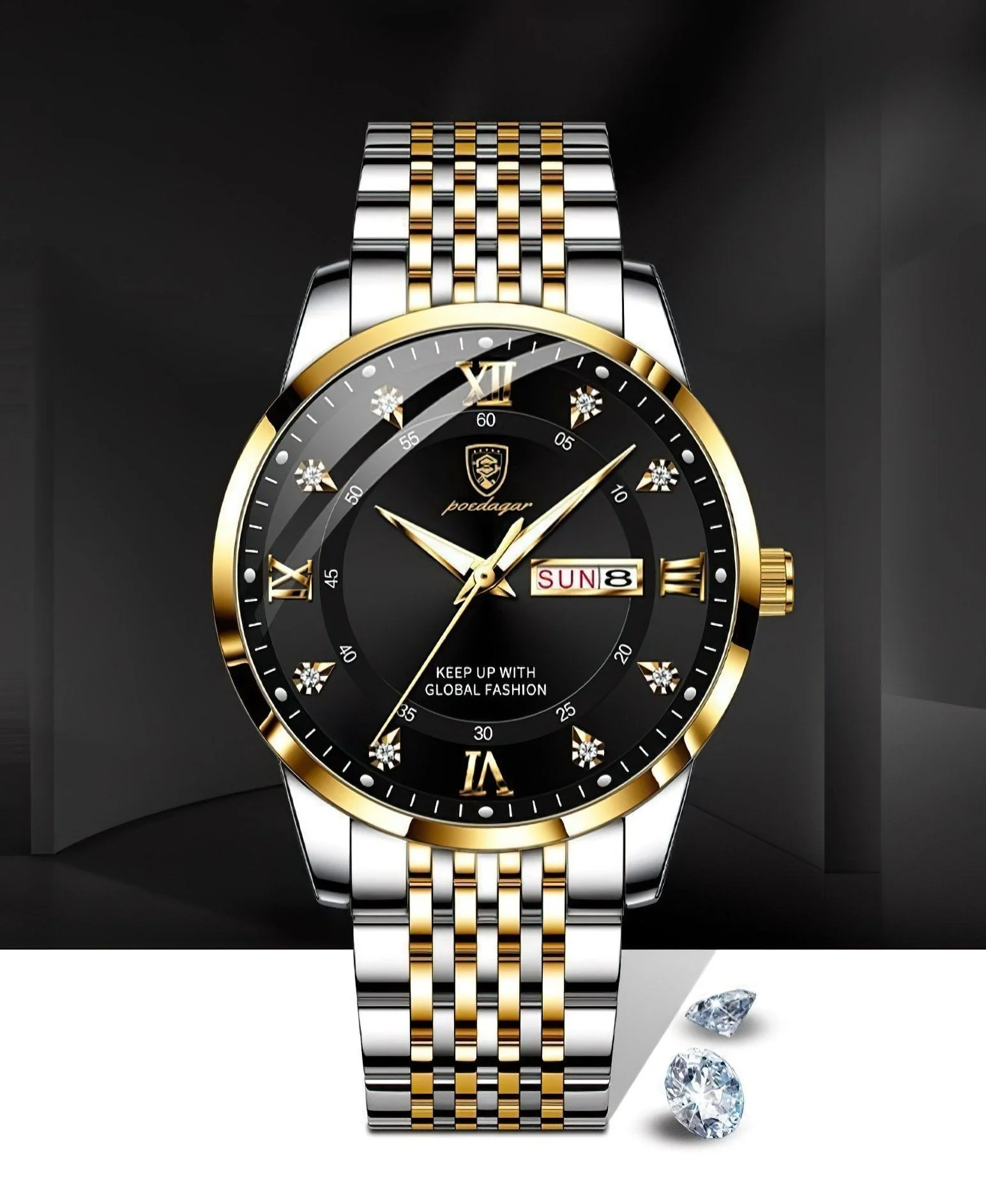 📢📢68 % de réduction !!! 🎅Montre quartz lumineuse et étanche pour homme avec calendrier - Image 2