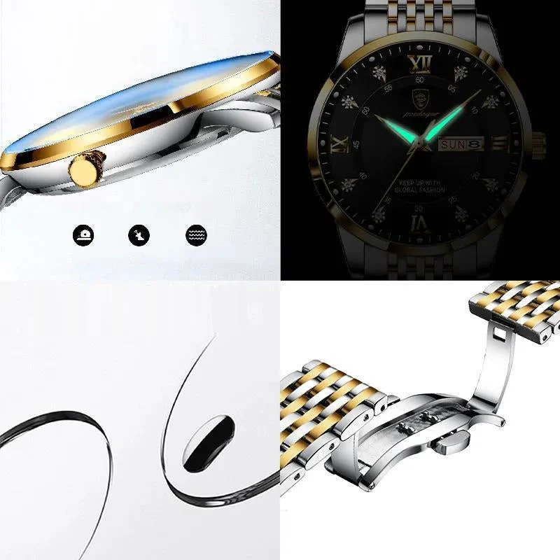 📢📢68 % de réduction !!! 🎅Montre quartz lumineuse et étanche pour homme avec calendrier - Image 4