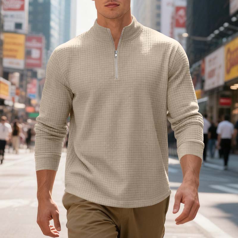 đąđą60 % de rĂ©duction !! â°Sweat-shirt Ă col zippĂ© 1/4 pour homme, en jacquard. - Image 10