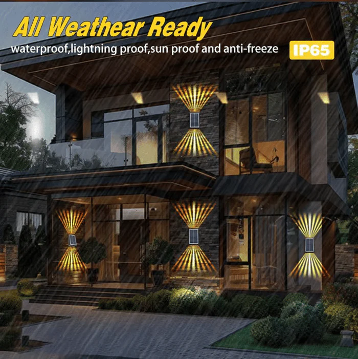 ✨☀️4 LED Solar Colorful Wall Lights Outdoor Light Waterproof - Image 8