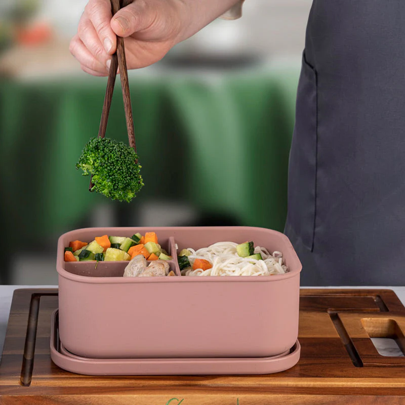 Microwave-Safe Compartmentalized Silicone Lunch Box - Image 3