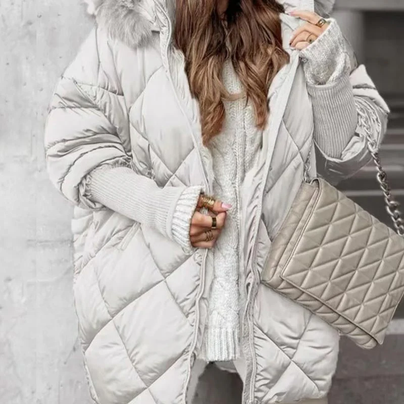 🔥Pré-réchauffement hivernal - Remises énormes🔥Parka mi-longue pour femme avec manches en tricot patchwork - Image 6