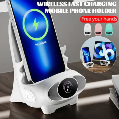 đ± 50% DE RĂDUCTION ! ⥠Support de TĂ©lĂ©phone Multifonction sans Fil - Charge Rapide 15W + Support RĂ©glable pour Mini Chaise/Voiture/Bureau đȘđ