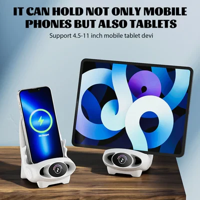 đ± 50% DE RĂDUCTION ! ⥠Support de TĂ©lĂ©phone Multifonction sans Fil - Charge Rapide 15W + Support RĂ©glable pour Mini Chaise/Voiture/Bureau đȘđ - Image 4