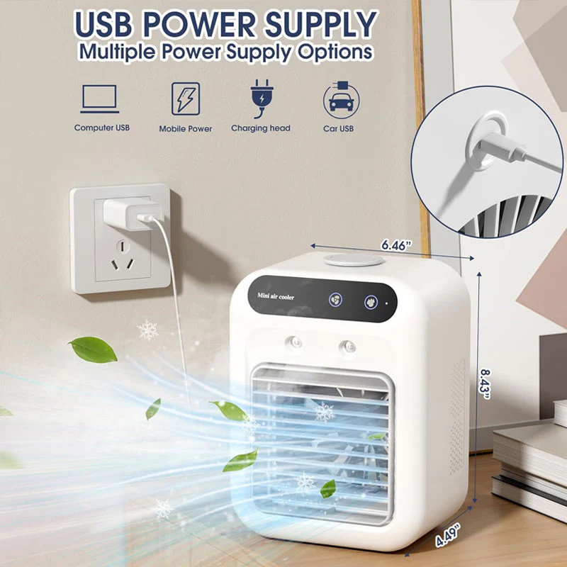 🏆Promotion d'été d'une durée limitée 65% de réduction✨❄️Mini climatiseur portable avec refroidisseur et humidificateur - Image 3