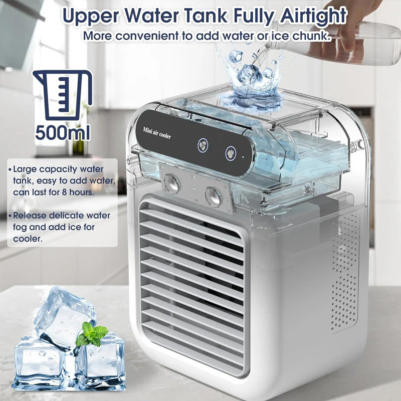 🏆Promotion d'été d'une durée limitée 65% de réduction✨❄️Mini climatiseur portable avec refroidisseur et humidificateur - Image 4