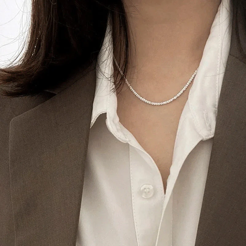 Chaîne fine minimaliste étincelante - Image 7