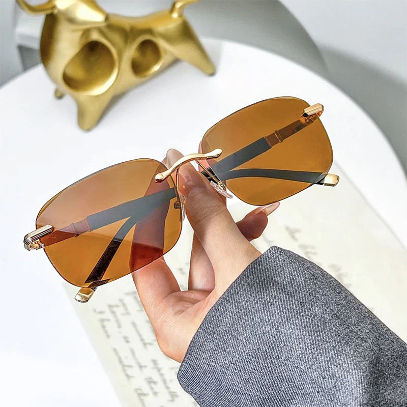 📢📢2 dernières heures : Grande vente⏰⏰🕶️ Lunettes de Soleil HD Sans Cadre Ultra-Légères - Protection UV400 et Vision sans Distortion 🌞📦 - Image 11