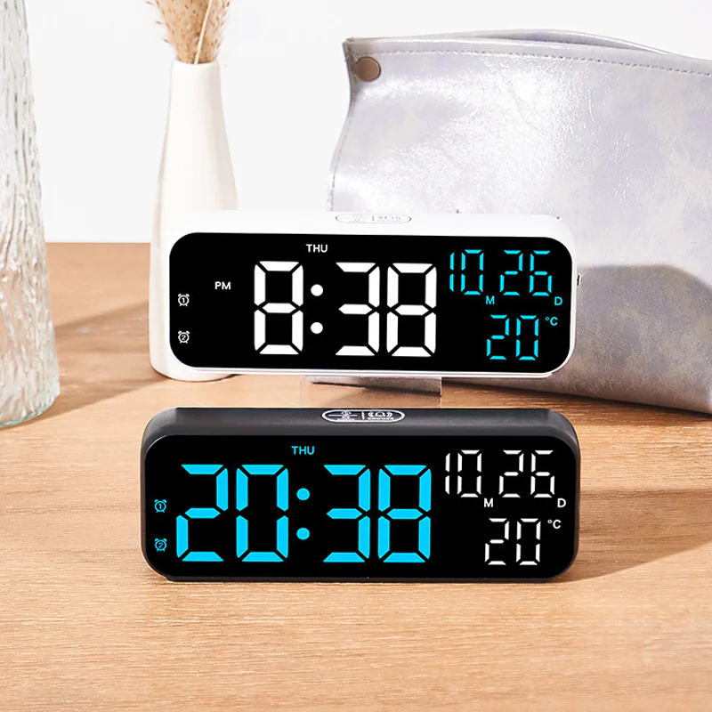 📢📢50 % de réduction !! ⏰ Moniteur intelligent de pièce – Réveil LED avec température, double alarme & affichage clair pour chambre/bureau 🌡️🌙 - Image 7
