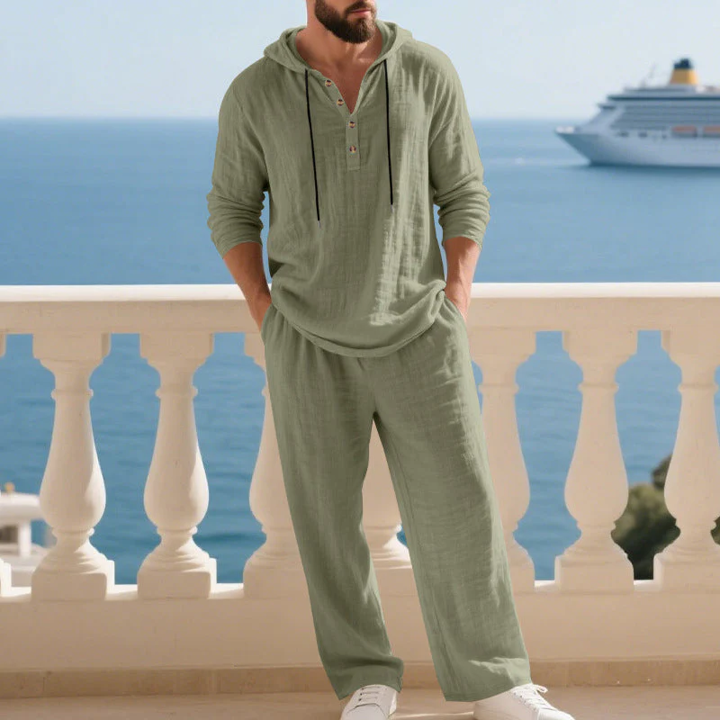 📣🎊Ensemble 2 pièces pour homme : haut à capuche ample et décontracté et pantalon - Image 14