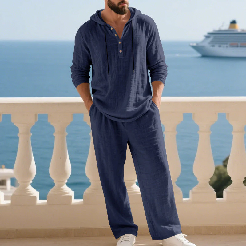 📣🎊Ensemble 2 pièces pour homme : haut à capuche ample et décontracté et pantalon - Image 16