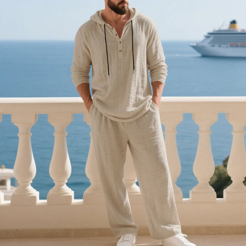 📣🎊Ensemble 2 pièces pour homme : haut à capuche ample et décontracté et pantalon - Image 17