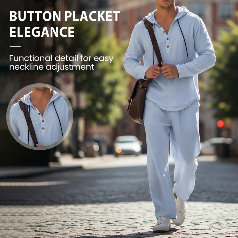 📣🎊Ensemble 2 pièces pour homme : haut à capuche ample et décontracté et pantalon - Image 3