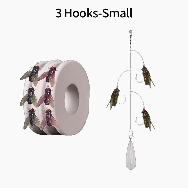 đđEnsemble de leurres artificiels pour la pĂȘche Ă la mouche avec plusieurs hameçons - Image 14