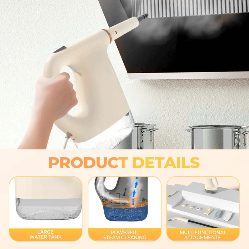 💨 Nettoyeur Vapeur Multifonction Portable – 61 % de Réduction ! 🏠✨ ⚡ Avec Accessoires – Nettoyez Facilement Toute la Maison ! - Image 2