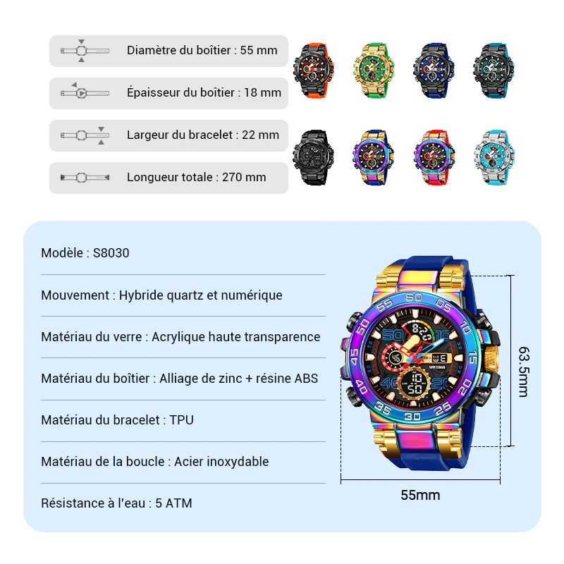 📢📢60% DE RÉDUCTION !!! 🎅Montre digitale multifonctionnelle LED étanche - Image 11