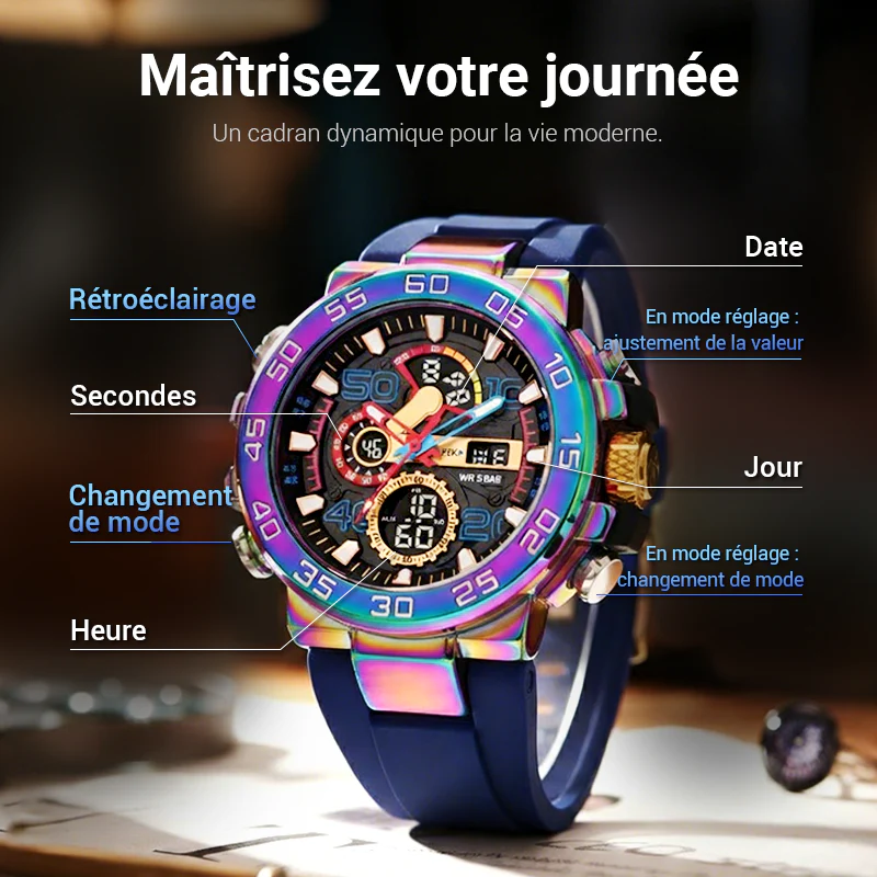 📢📢60% DE RÉDUCTION !!! 🎅Montre digitale multifonctionnelle LED étanche - Image 4