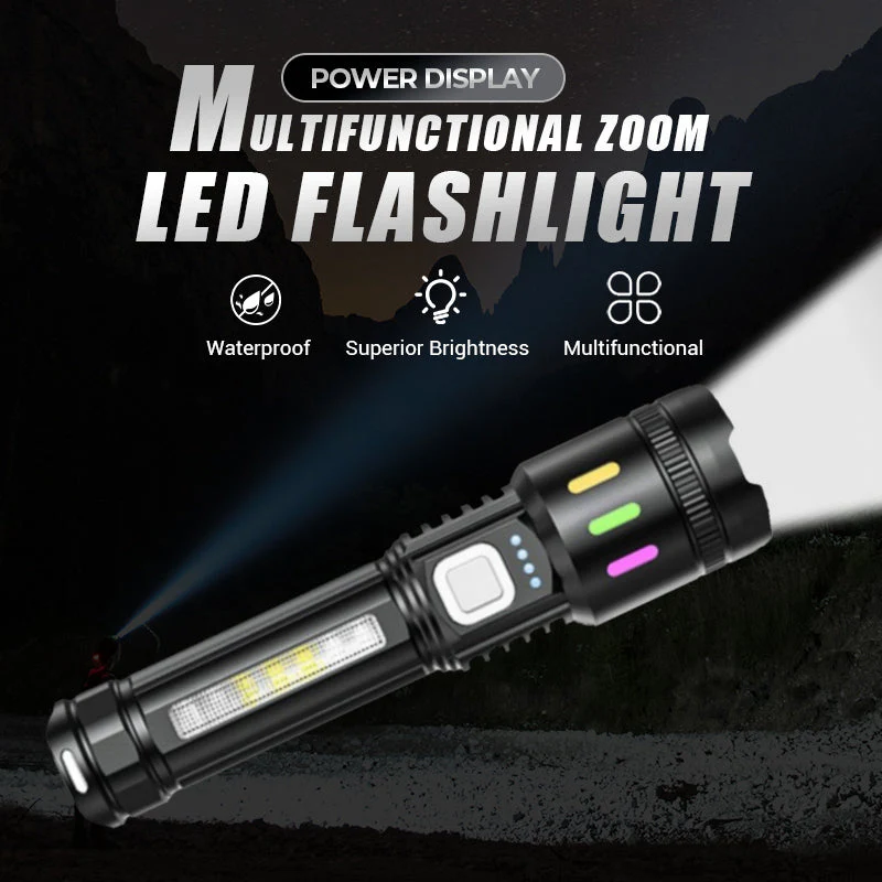 📢📢2 acheter 1 gratuit⏰Lampe de poche LED zoom multifonctionnelle avec affichage de la puissance