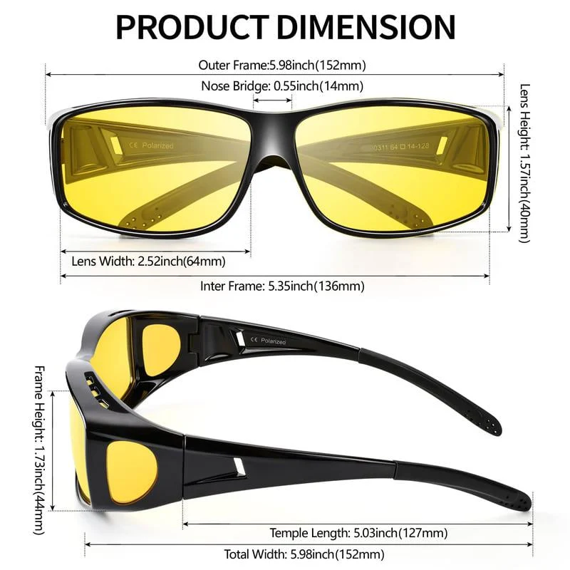 📢📢46 % de réduction !!!🎅Lunettes de conduite à vision nocturne, polarisées anti-éblouissement - Image 7