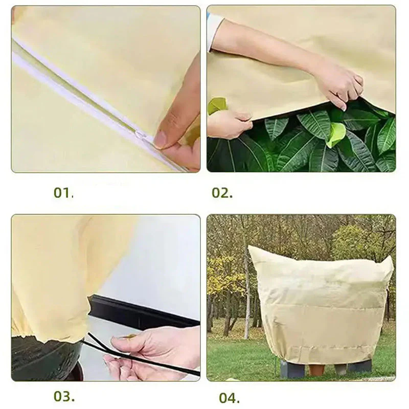 📢📢5 dernières heures : Grande vente⏰⏰🎄 Sac à cordon épais en tissu végétal Housses de protection contre le gel - Image 6