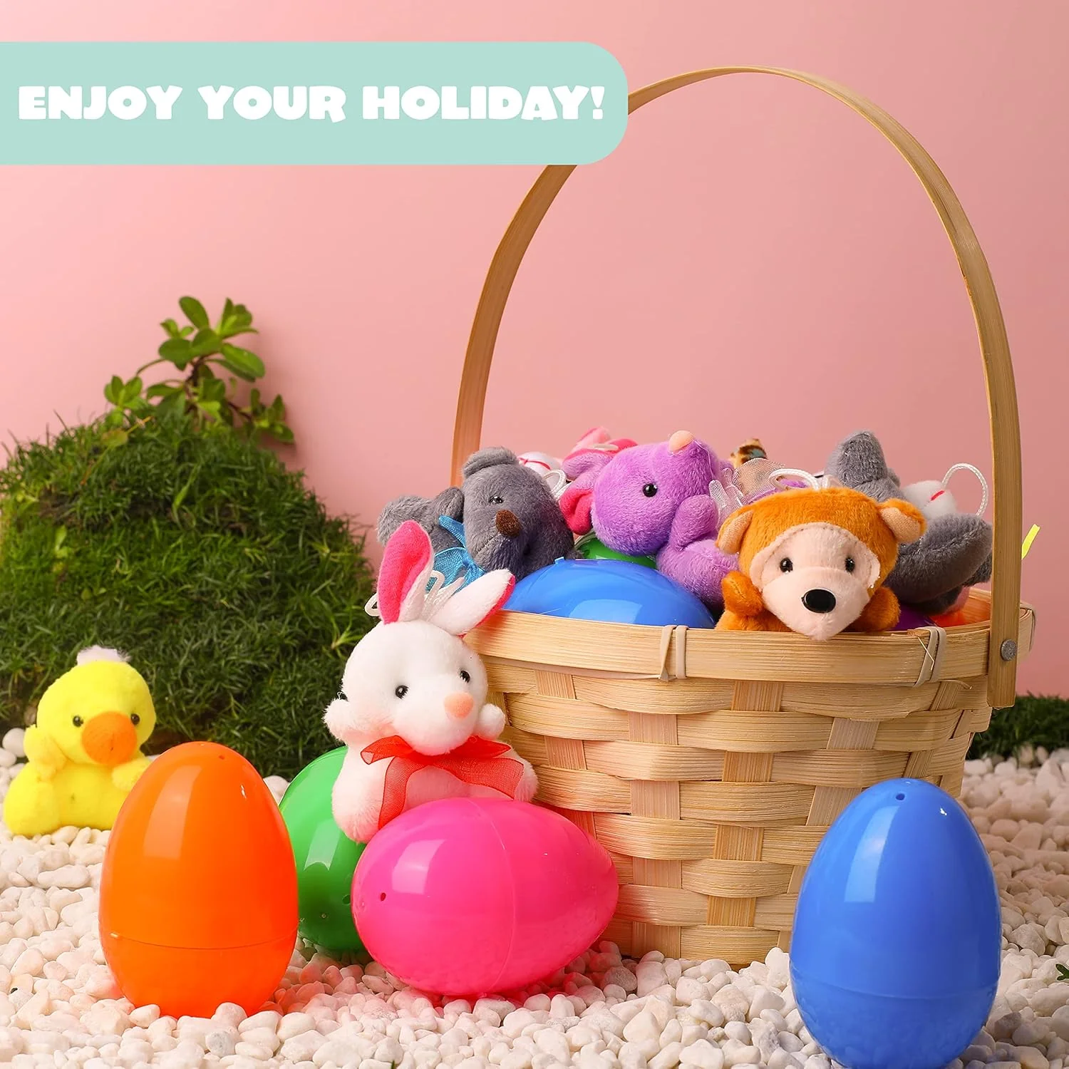 📢📢50 % de réduction !! ⏰Œufs de Pâques Préremplis avec des Animaux en Peluche - Image 7