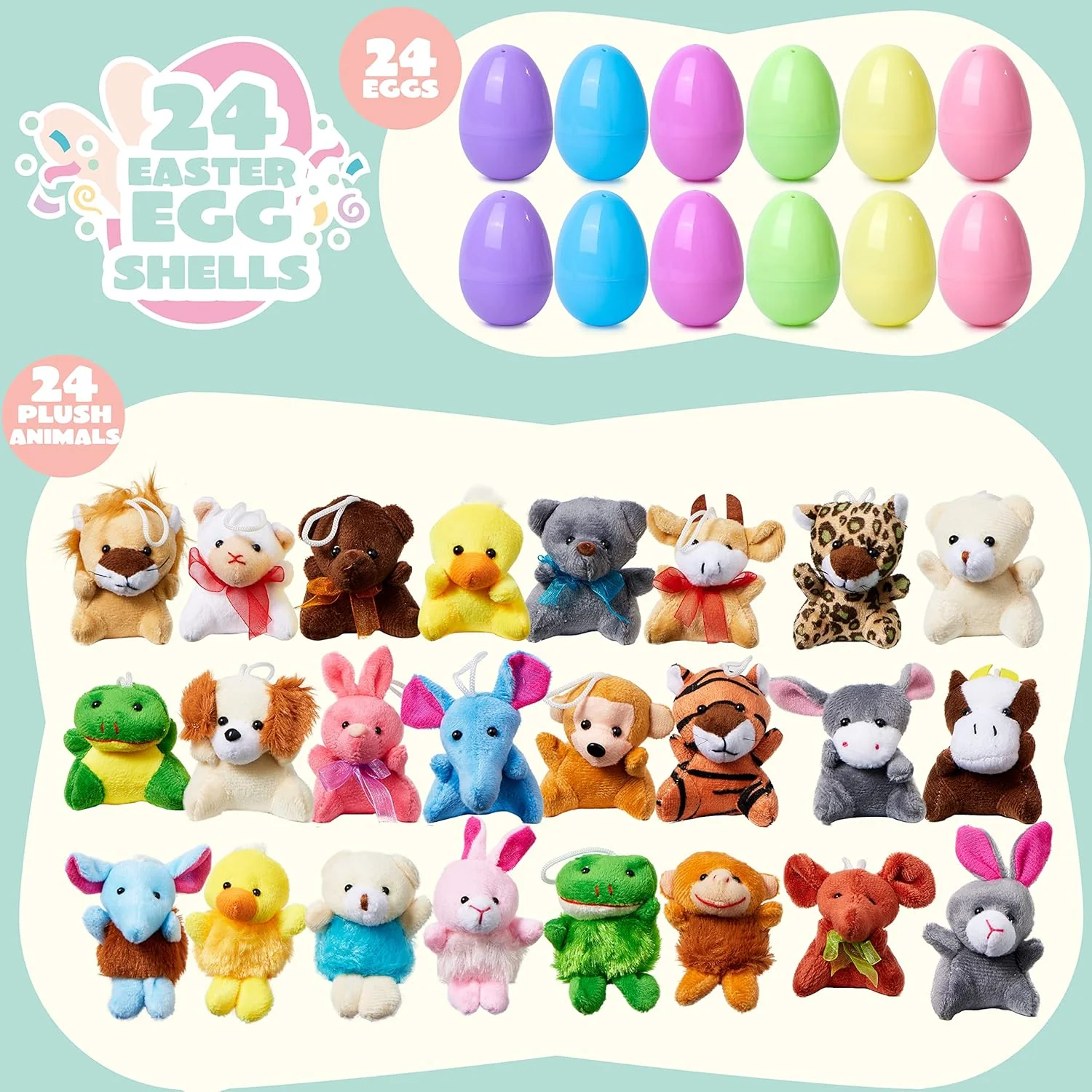 📢📢50 % de réduction !! ⏰Œufs de Pâques Préremplis avec des Animaux en Peluche - Image 9